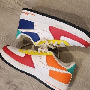 W 7.5 / Y6 COLORFUL Nike AF1 Sneakers Red Blue Yellow Kidcore AIR Low